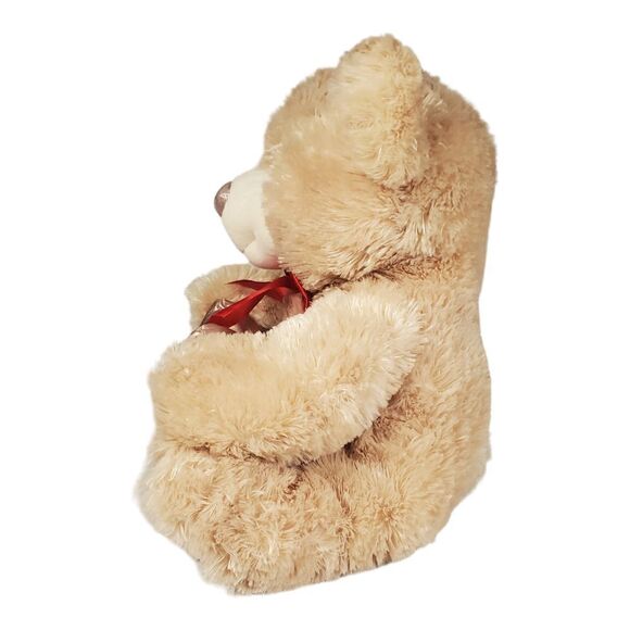 Kellytoy Valentines Day Bear w/Bow Plush Stuffed Animal Sweetheart Brown 14" - Picture 4 of 11